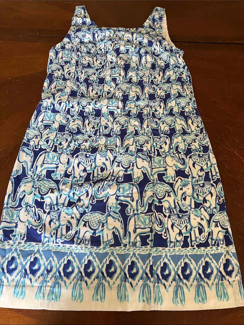 Lilly Pulitzer Blue and White Elephant Print Sundress size 2